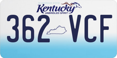 KY license plate 362VCF