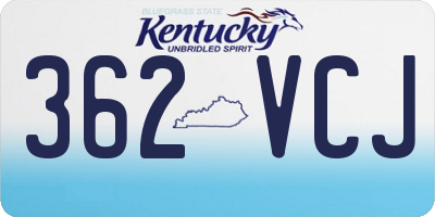 KY license plate 362VCJ