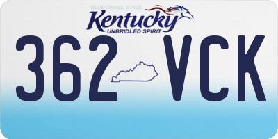 KY license plate 362VCK