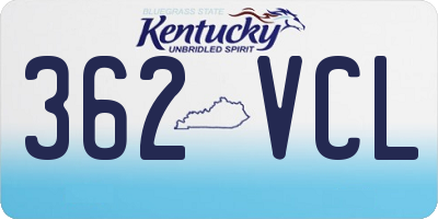 KY license plate 362VCL