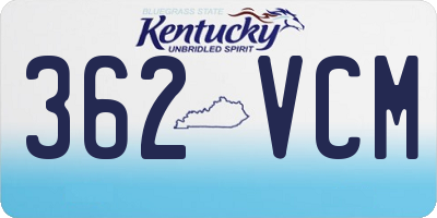 KY license plate 362VCM