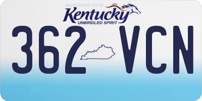 KY license plate 362VCN