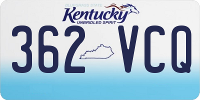 KY license plate 362VCQ
