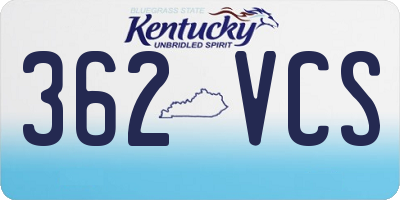 KY license plate 362VCS