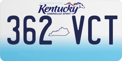 KY license plate 362VCT