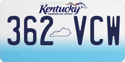 KY license plate 362VCW