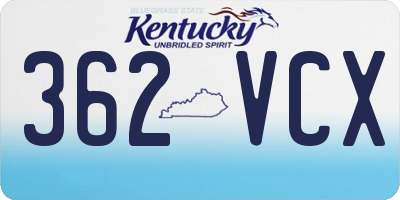 KY license plate 362VCX