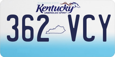 KY license plate 362VCY