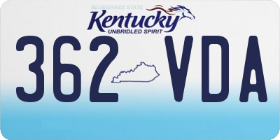KY license plate 362VDA