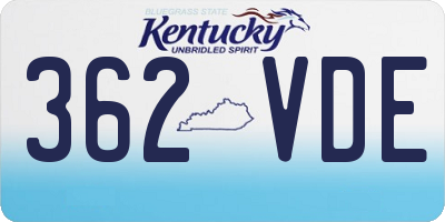 KY license plate 362VDE