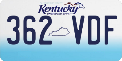 KY license plate 362VDF