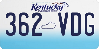 KY license plate 362VDG