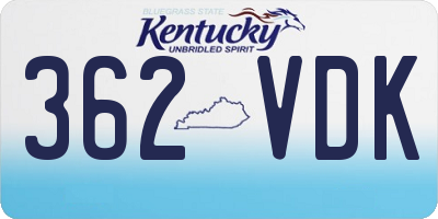 KY license plate 362VDK