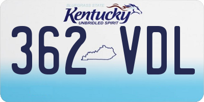 KY license plate 362VDL