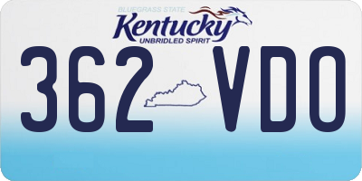 KY license plate 362VDO