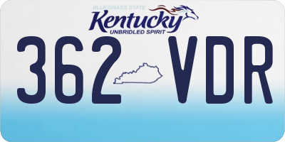 KY license plate 362VDR