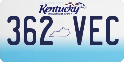 KY license plate 362VEC