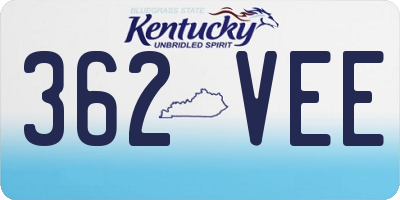 KY license plate 362VEE