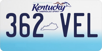 KY license plate 362VEL