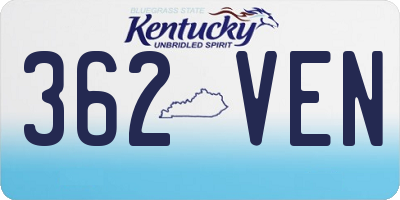 KY license plate 362VEN