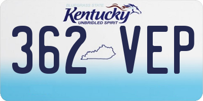 KY license plate 362VEP