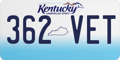 KY license plate 362VET