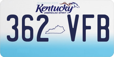 KY license plate 362VFB