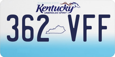 KY license plate 362VFF