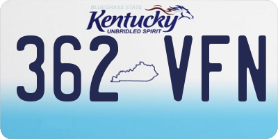 KY license plate 362VFN