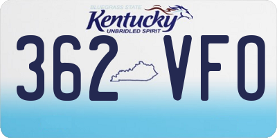 KY license plate 362VFO