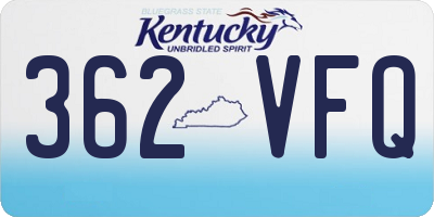 KY license plate 362VFQ