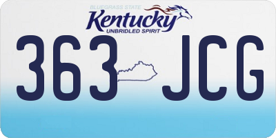 KY license plate 363JCG