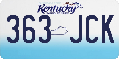 KY license plate 363JCK