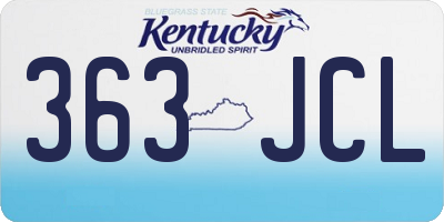 KY license plate 363JCL