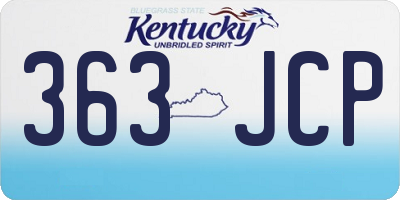 KY license plate 363JCP