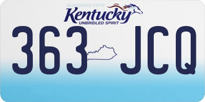 KY license plate 363JCQ