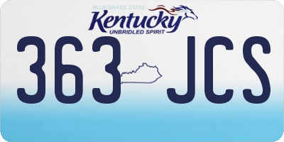 KY license plate 363JCS