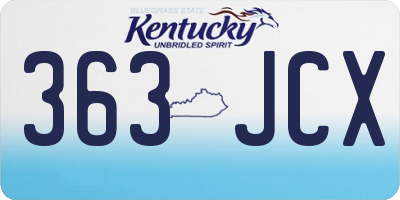 KY license plate 363JCX