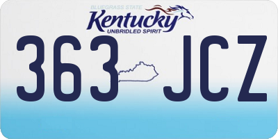 KY license plate 363JCZ