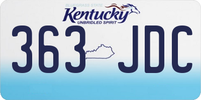 KY license plate 363JDC