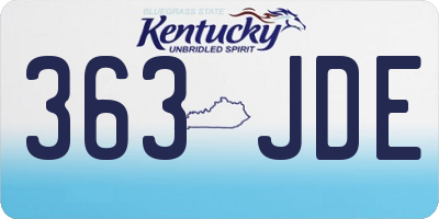 KY license plate 363JDE