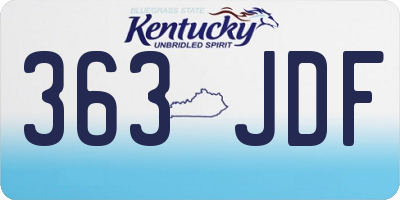 KY license plate 363JDF
