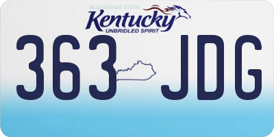 KY license plate 363JDG