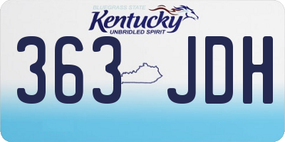 KY license plate 363JDH