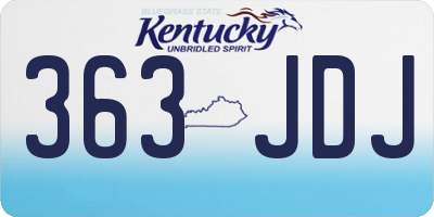 KY license plate 363JDJ