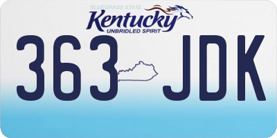 KY license plate 363JDK