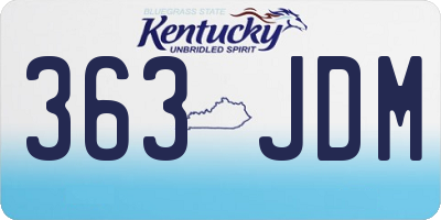 KY license plate 363JDM
