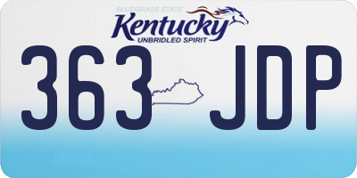 KY license plate 363JDP