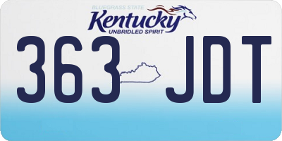 KY license plate 363JDT