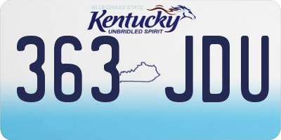 KY license plate 363JDU